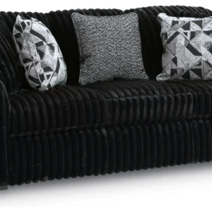 ashley black fuzzy sofa
